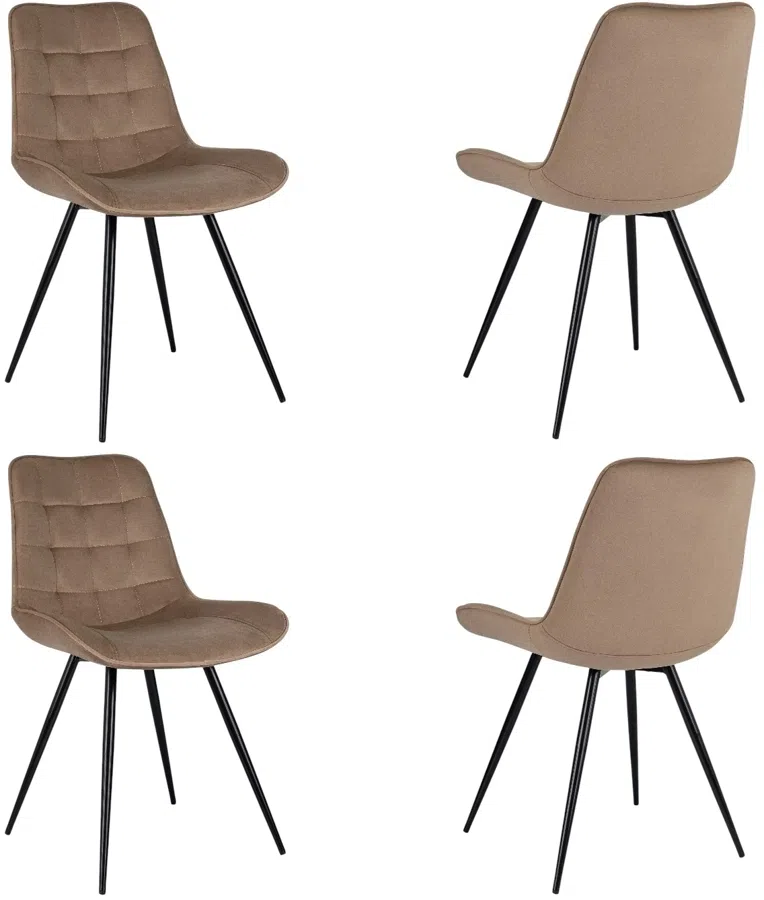 Стул для дома Бюрократ CH-K2_4 комплект 4шт св.коричневый Holland 65 металл черный на ножках (CH-K2_1/HL65_4)