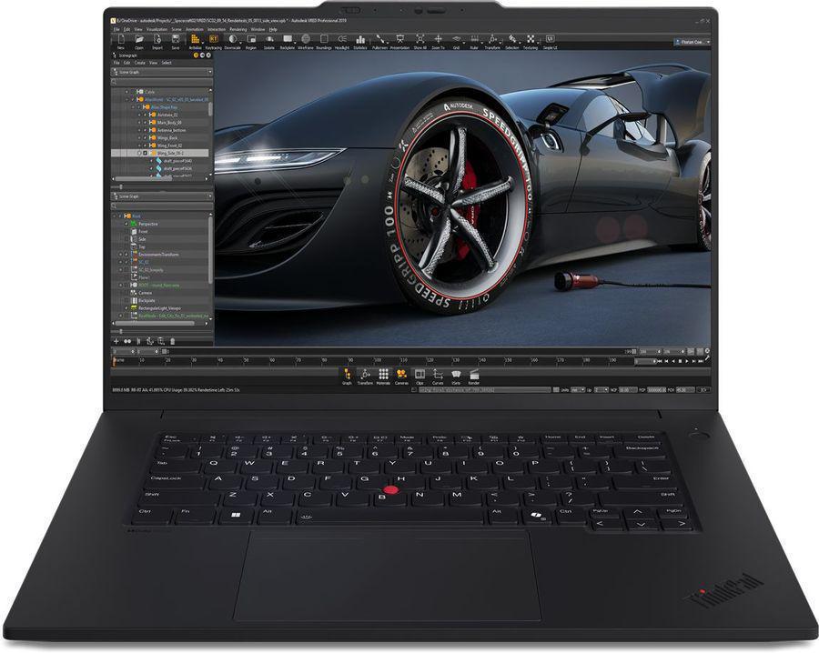 Ноутбук Lenovo ThinkPad P1 G7 Core Ultra 7 155H 32Gb SSD1Tb NVIDIA RTX 2000 8Gb 16" IPS WQXGA (2560x1600) Windows 11 Pro 64 black WiFi BT Cam (21KWS60B00)