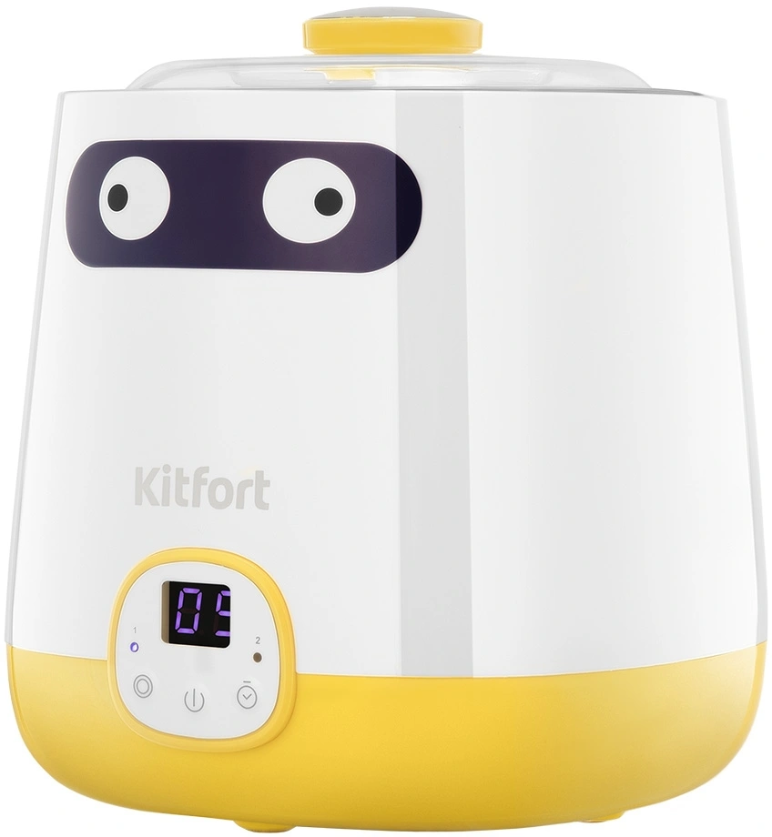 Йогуртница Kitfort КТ-6407 20Вт 1б. 1000мл упр.:электрон. желтый/белый