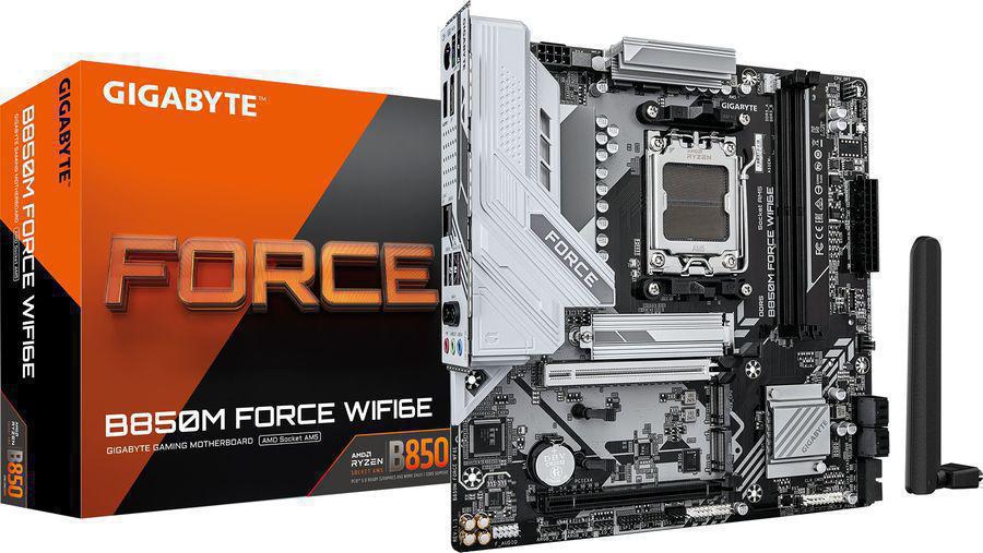 Материнская плата Gigabyte B850M FORCE WIFI6E Socket AM5 AMD B850 2xDDR5 mATX AC`97 8ch(7.1) 2.5Gg RAID+HDMI+DP