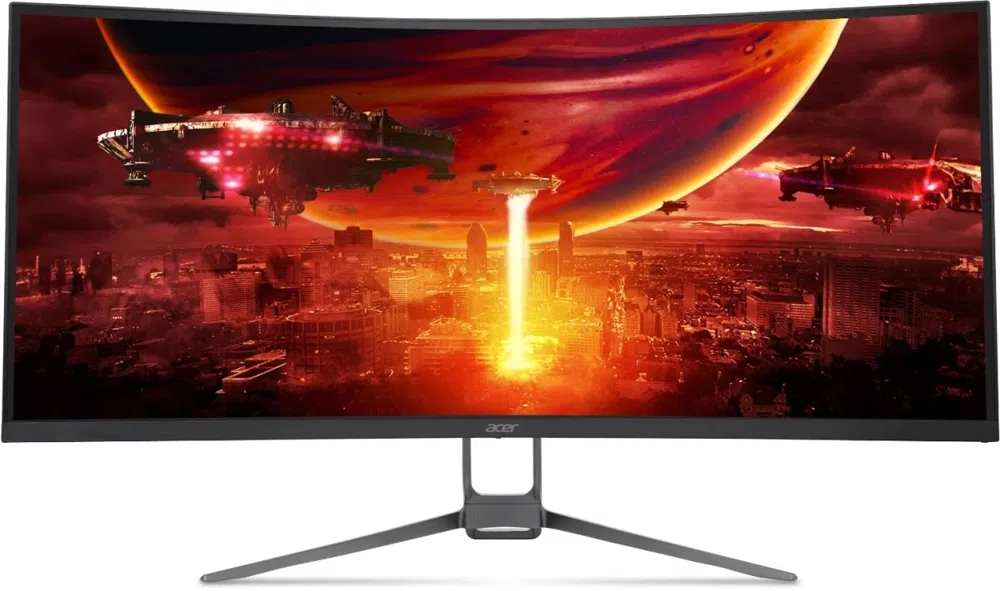 Монитор Acer 34" Nitro ED343CURJ0bmiippx черный VA LED 21:9 HDMI M/M матовая 300cd 178гр/178гр 3440x1440 120Hz FreeSync Premium DP Quad 2K (1440p) 7.36кг