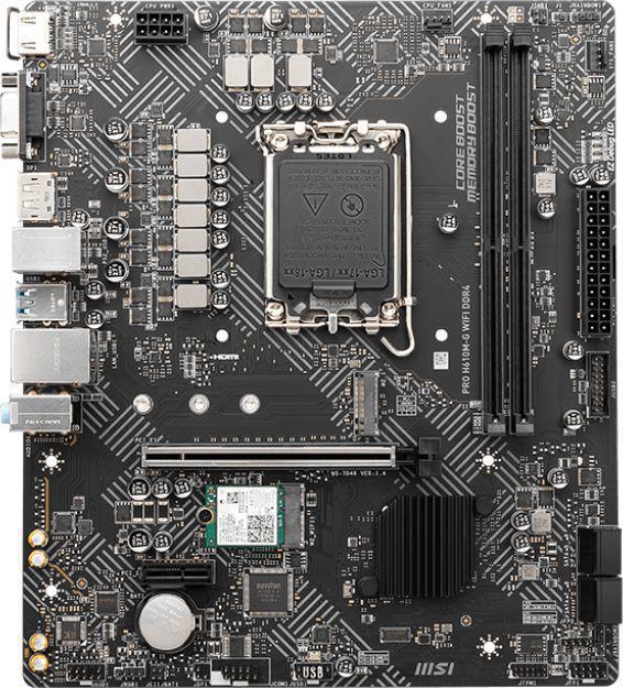 Материнская плата MSI PRO H610M-G WIFI DDR4 Soc-1700 Intel H610 2xDDR4 mATX AC`97 8ch(7.1) GbLAN+VGA+HDMI+DP