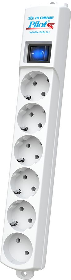 Сетевой фильтр Pilot S 10м (6 розеток) белый (коробка)