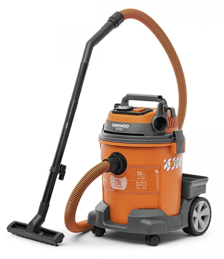 Строительный пылесос Daewoo DAVC 2014 1400Вт (уборка: сухая/влажная/выдув/сбор воды) оранжевый