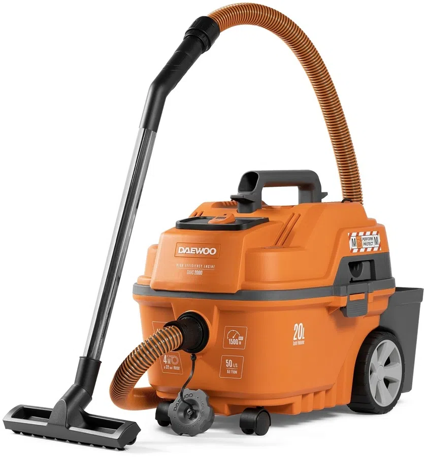 Строительный пылесос Daewoo DAVC 2516S 1600Вт (уборка: сухая/сбор воды/выдув) оранжевый