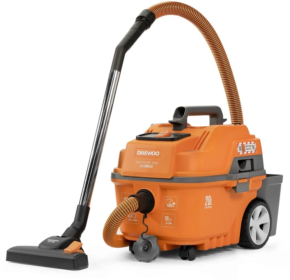 Строительный пылесос Daewoo DAVC 2000 Home 1500Вт (уборка: сухая/сбор воды/выдув) оранжевый