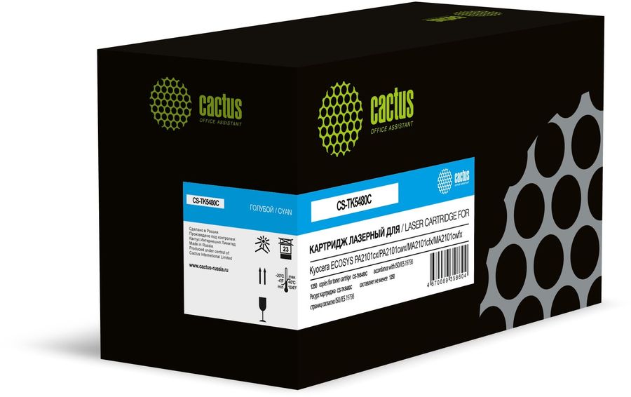 Картридж лазерный Cactus CS-TK5480С голубой (1250стр.) для Kyocera ECOSYS PA2101cx/PA2101cwx/MA2101cfx/MA2101cwfx с чипом