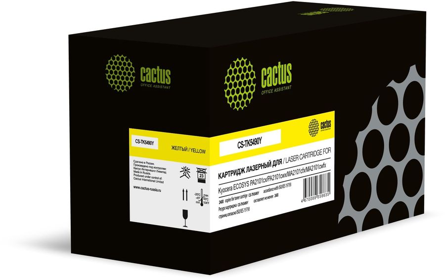 Картридж лазерный Cactus CS-TK5490Y желтый (2400стр.) для Kyocera ECOSYS PA2101cx/PA2101cwx/MA2101cfx/MA2101cwfx с чипом