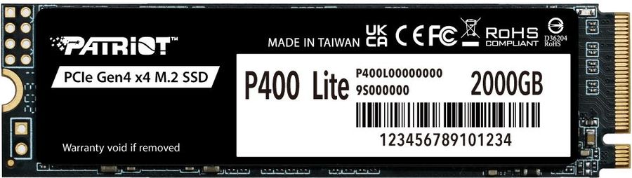 Накопитель SSD Patriot PCIe 4.0 x4 2TB P400LP2KGM28H P400 Lite M.2 2280