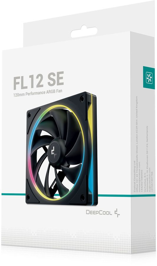 Вентилятор для корпуса Deepcool FL12 SE ARGB 120х120x25 черный 4-pin 28.67дБ (R-FL12SE-BKAPN1-G) Ret