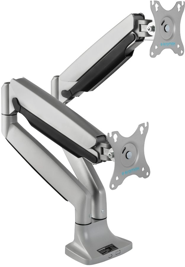 Кронштейн для мониторов ЖК Kromax OFFICE-22 серебристый 17"-35" макс.15кг настольный поворот и наклон