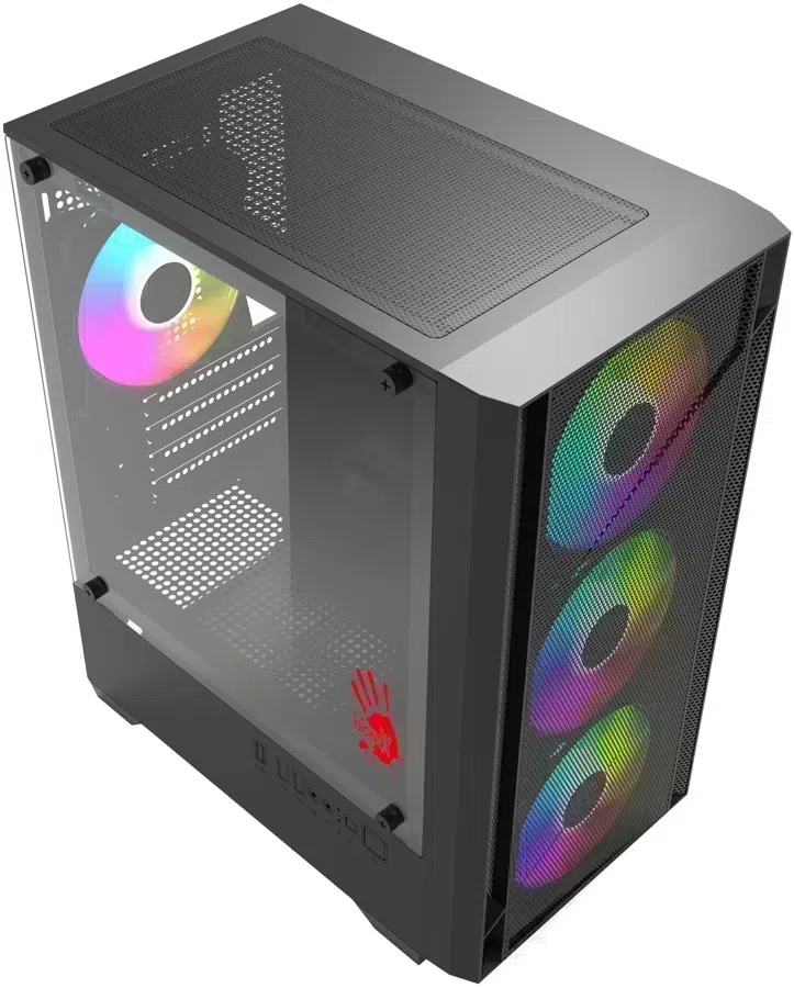 Корпус Bloody CC-124 черный без БП mATX 8x120mm 2xUSB2.0 1xUSB3.0 audio bott PSU