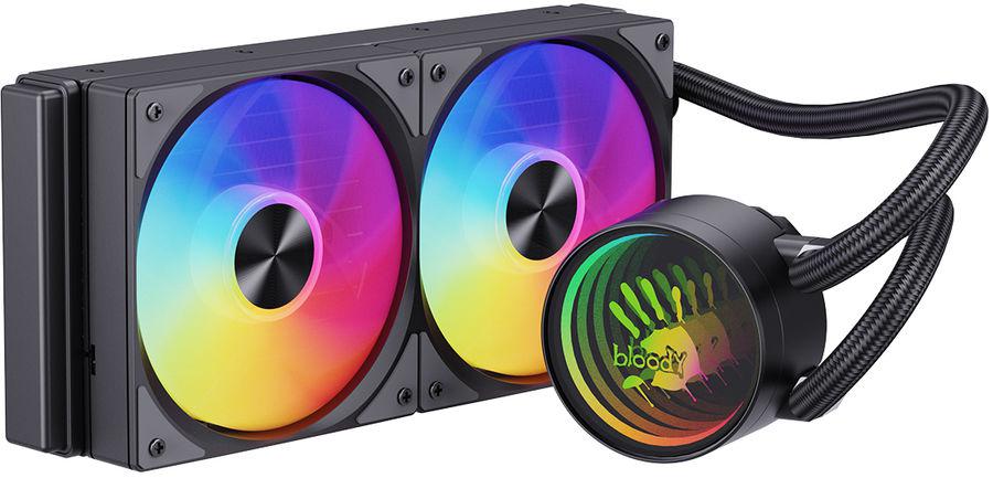 Система водяного охлаждения Bloody LC-10 ARGB Soc-AM5/AM4/1200/1700/1851 черный 4-pin 20-35dB Al+Cu 260W Ret (LC-10-ARGB240-BK)