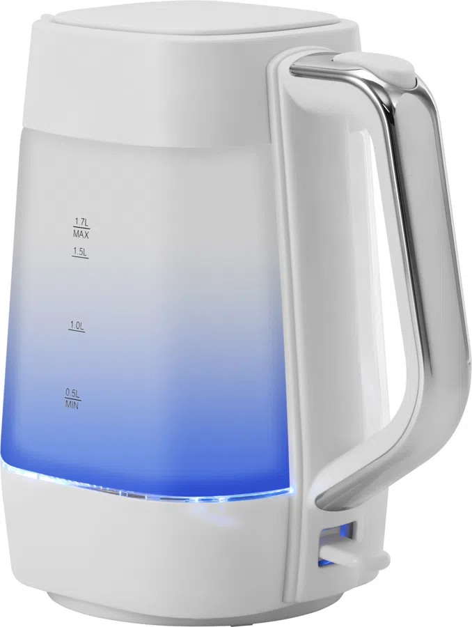 Чайник электрический Vitek VT-WK1058 1.7л. 2200Вт белый корпус: стекло/пластик