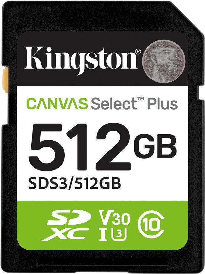 Флеш карта SDXC 512GB Kingston SDS3/512GB Canvas Select Plus V10 w/o adapter