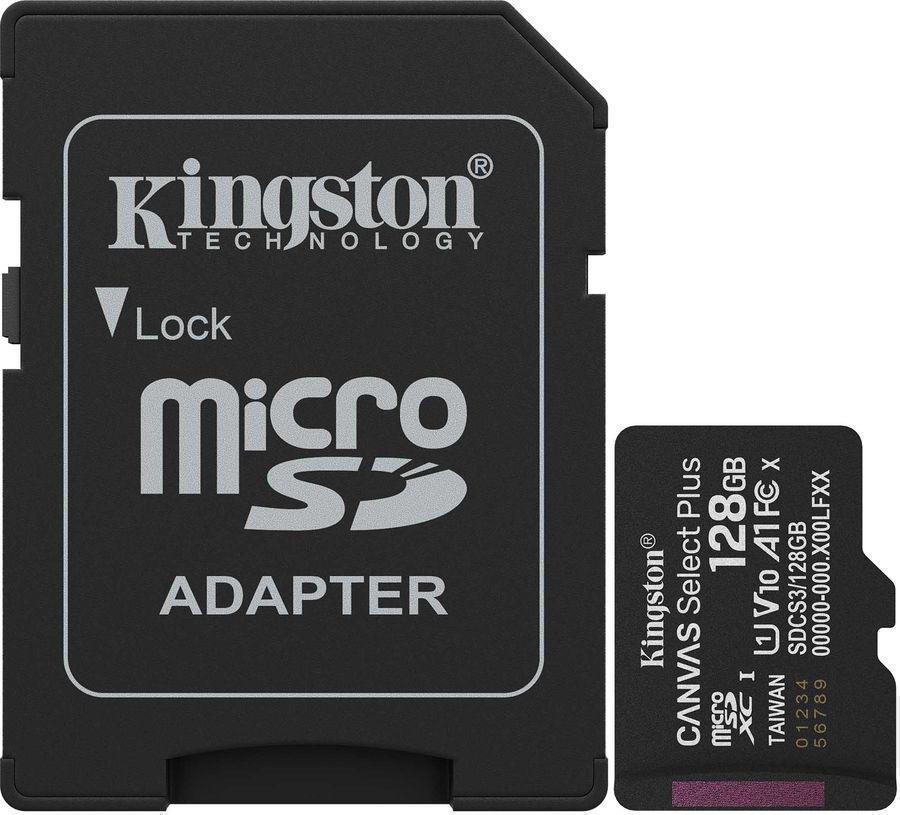 Флеш карта microSDXC 128GB Kingston SDCS3/128GB Canvas Select Plus V10 A1 + adapter