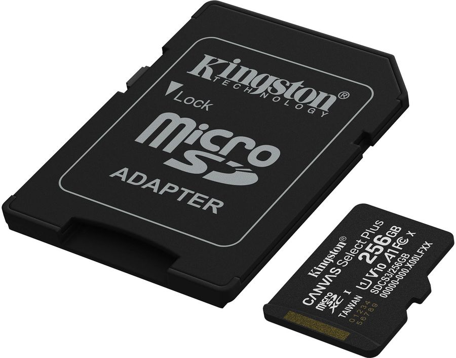 Флеш карта microSDXC 256GB Kingston SDCS3/256GB Canvas Select Plus V10 A1 + adapter