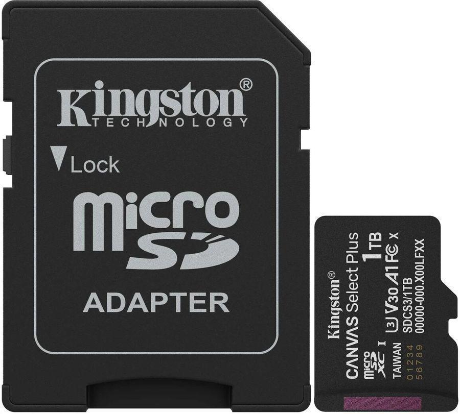 Флеш карта microSDXC 1TB Kingston SDCS3/1TB Canvas Select Plus V30 A1 + adapter