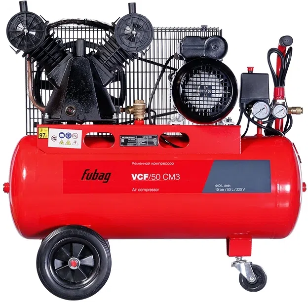 Компрессор поршневой Fubag VCF/50 СM3 масляный 440л/мин 50л 2200Вт красный/черный