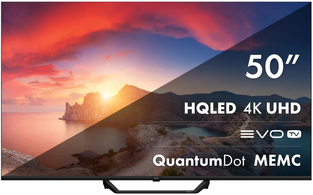 Телевизор QLED Haier 50" Smart TV S2 Pro Frameless черный 4K Ultra HD 60Hz DVB-T DVB-T2 DVB-C DVB-S DVB-S2 USB WiFi Smart TV (RUS)