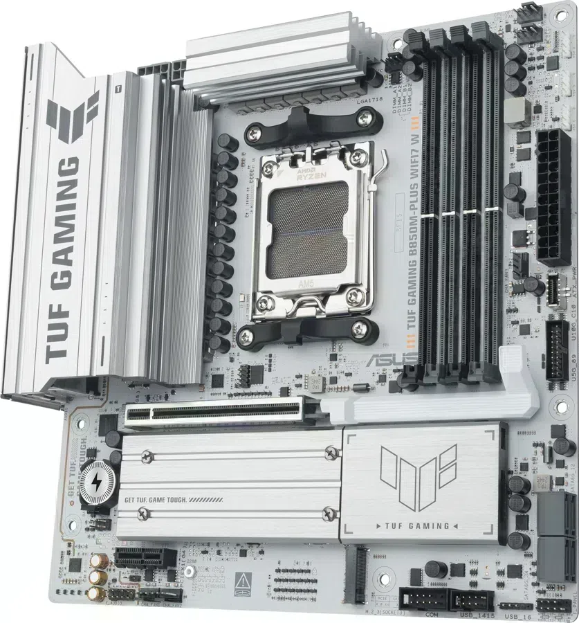 Материнская плата Asus TUF GAMING B850M-PLUS WIFI7 W Socket AM5 AMD B850 4xDDR5 mATX AC`97 8ch(7.1) 2.5Gg RAID+HDMI+DP