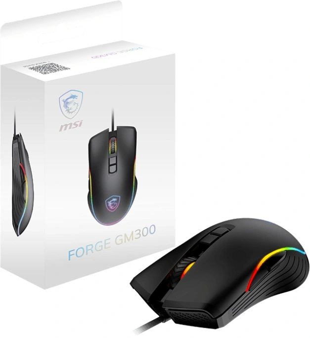 Мышь MSI Forge GM300 черный оптическая 7200dpi USB 6but (S12-0402300-HH9)