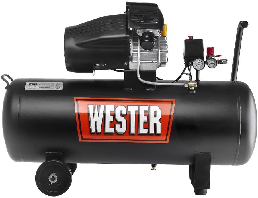 Компрессор поршневой Wester WK2200/100PRO масляный 330л/мин 100л 2200Вт черный
