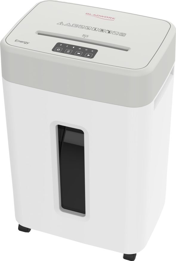 Шредер Gladwork Energy P-35CD серый (секр.P-4) фрагменты 30лист. 35лтр. скрепки скобы пл.карты CD