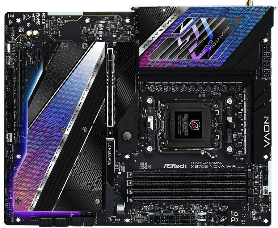 Материнская плата Asrock X870E NOVA WIFI Socket AM5 AMD X870E 4xDDR5 ATX AC`97 8ch(7.1) 5Gigabit RAID+HDMI
