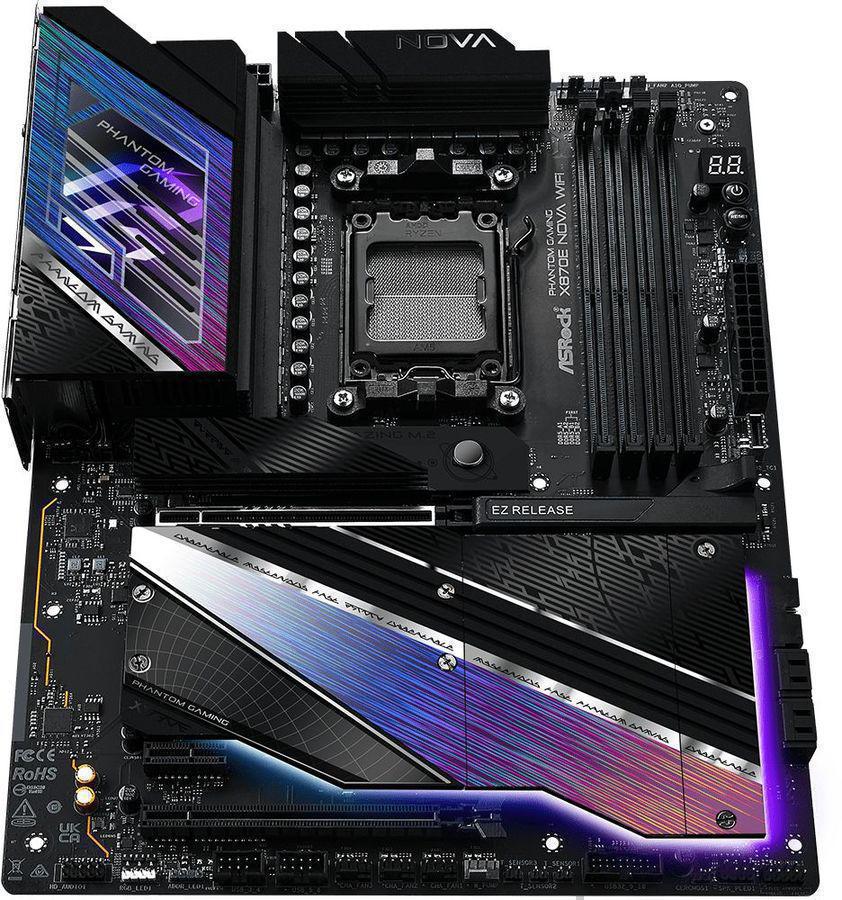 Материнская плата Asrock X870E NOVA WIFI Socket AM5 AMD X870E 4xDDR5 ATX AC`97 8ch(7.1) 5Gigabit RAID+HDMI