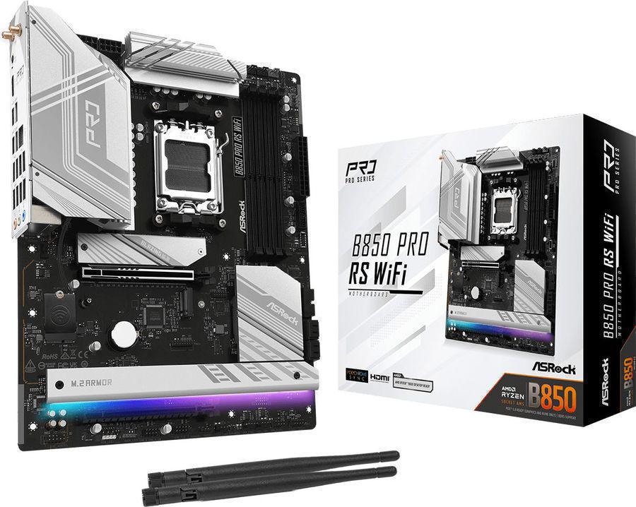 Материнская плата Asrock B850 PRO RS WIFI Socket AM5 AMD B850 4xDDR5 ATX AC`97 8ch(7.1) 2.5Gg RAID+HDMI