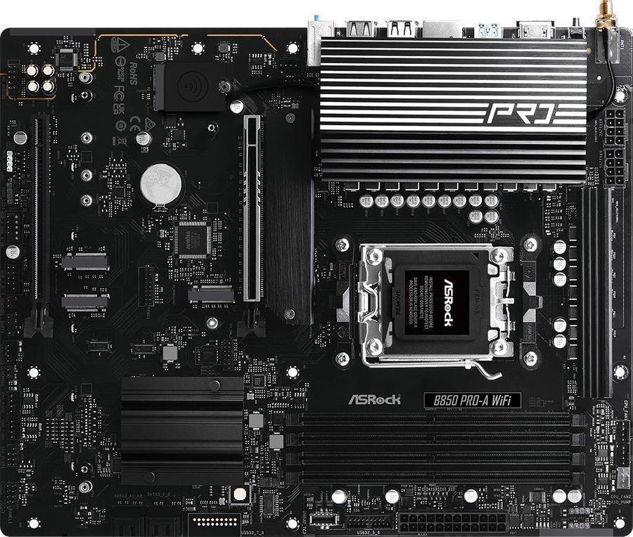 Материнская плата Asrock B850 PRO-A WIFI Socket AM5 AMD B850 4xDDR5 ATX AC`97 8ch(7.1) 2.5Gg RAID+HDMI