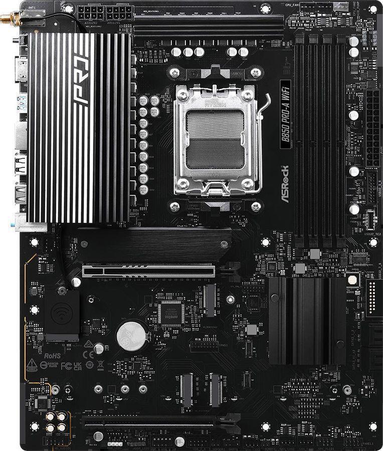 Материнская плата Asrock B850 PRO-A WIFI Socket AM5 AMD B850 4xDDR5 ATX AC`97 8ch(7.1) 2.5Gg RAID+HDMI