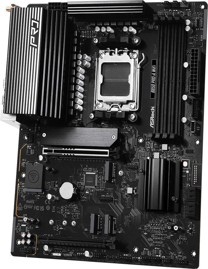 Материнская плата Asrock B850 PRO-A WIFI Socket AM5 AMD B850 4xDDR5 ATX AC`97 8ch(7.1) 2.5Gg RAID+HDMI