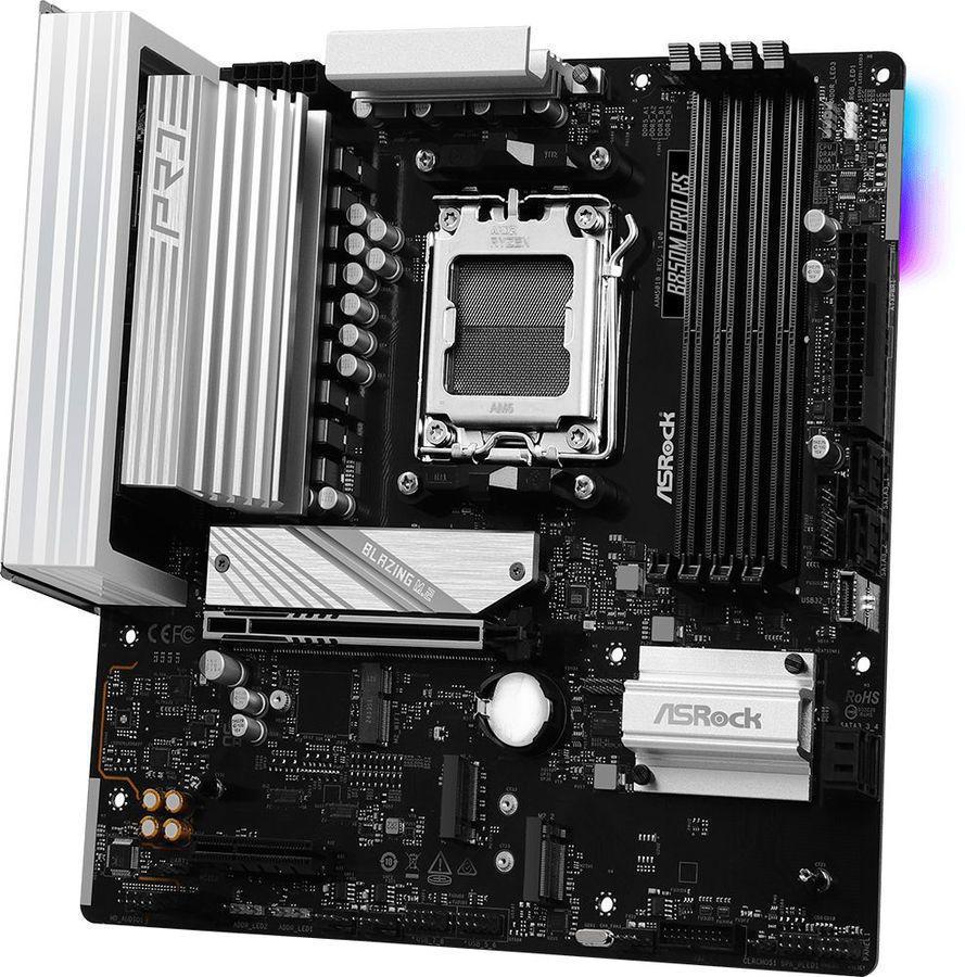 Материнская плата Asrock B850M PRO RS Socket AM5 AMD B850 4xDDR5 mATX AC`97 8ch(7.1) 2.5Gg RAID+HDMI+DP