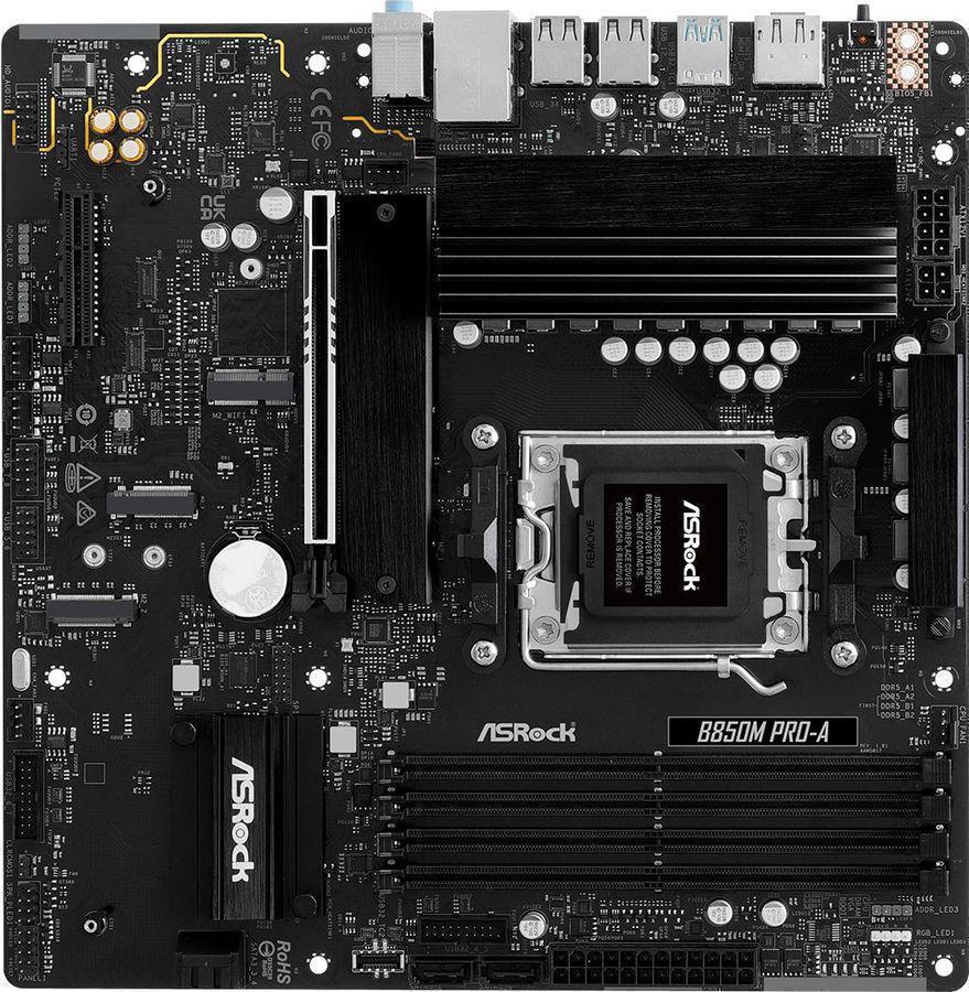 Материнская плата Asrock B850M PRO-A Socket AM5 AMD B850 4xDDR5 mATX AC`97 8ch(7.1) 2.5Gg RAID+HDMI+DP