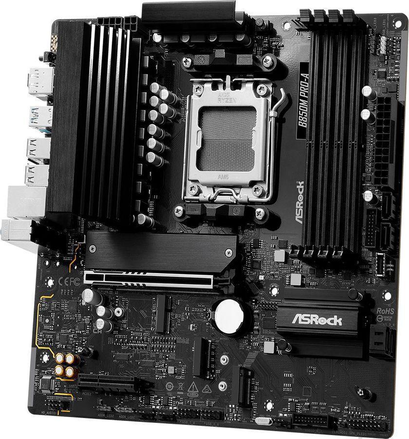 Материнская плата Asrock B850M PRO-A Socket AM5 AMD B850 4xDDR5 mATX AC`97 8ch(7.1) 2.5Gg RAID+HDMI+DP