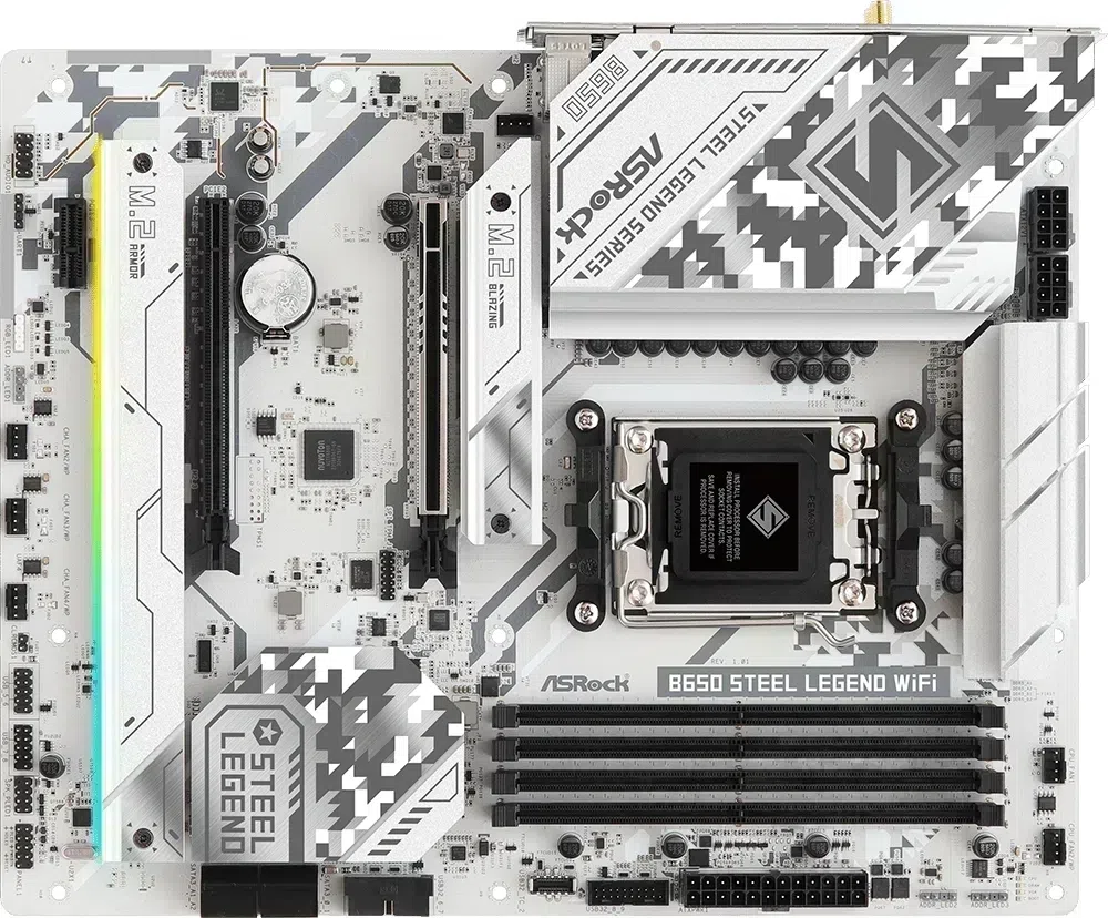 Материнская плата Asrock B650 STEEL LEGEND WIFI Socket AM5 AMD B650 4xDDR5 ATX AC`97 8ch(7.1) 2.5Gg RAID+HDMI+DP