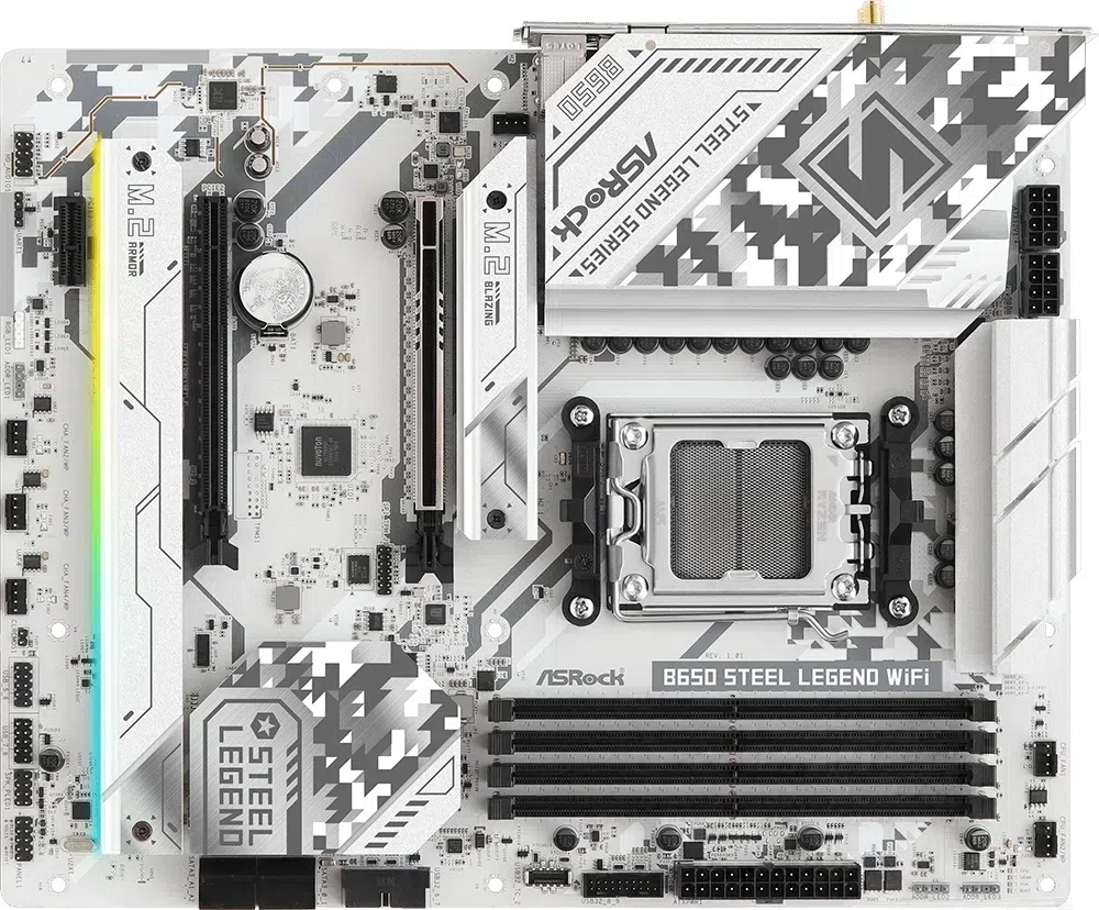 Материнская плата Asrock B650 STEEL LEGEND WIFI Socket AM5 AMD B650 4xDDR5 ATX AC`97 8ch(7.1) 2.5Gg RAID+HDMI+DP