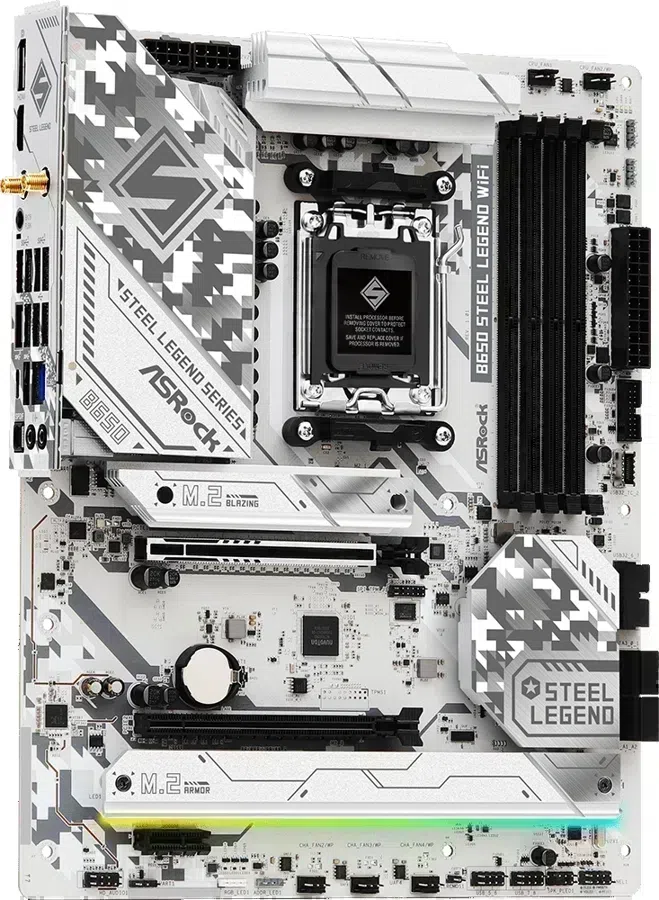 Материнская плата Asrock B650 STEEL LEGEND WIFI Socket AM5 AMD B650 4xDDR5 ATX AC`97 8ch(7.1) 2.5Gg RAID+HDMI+DP