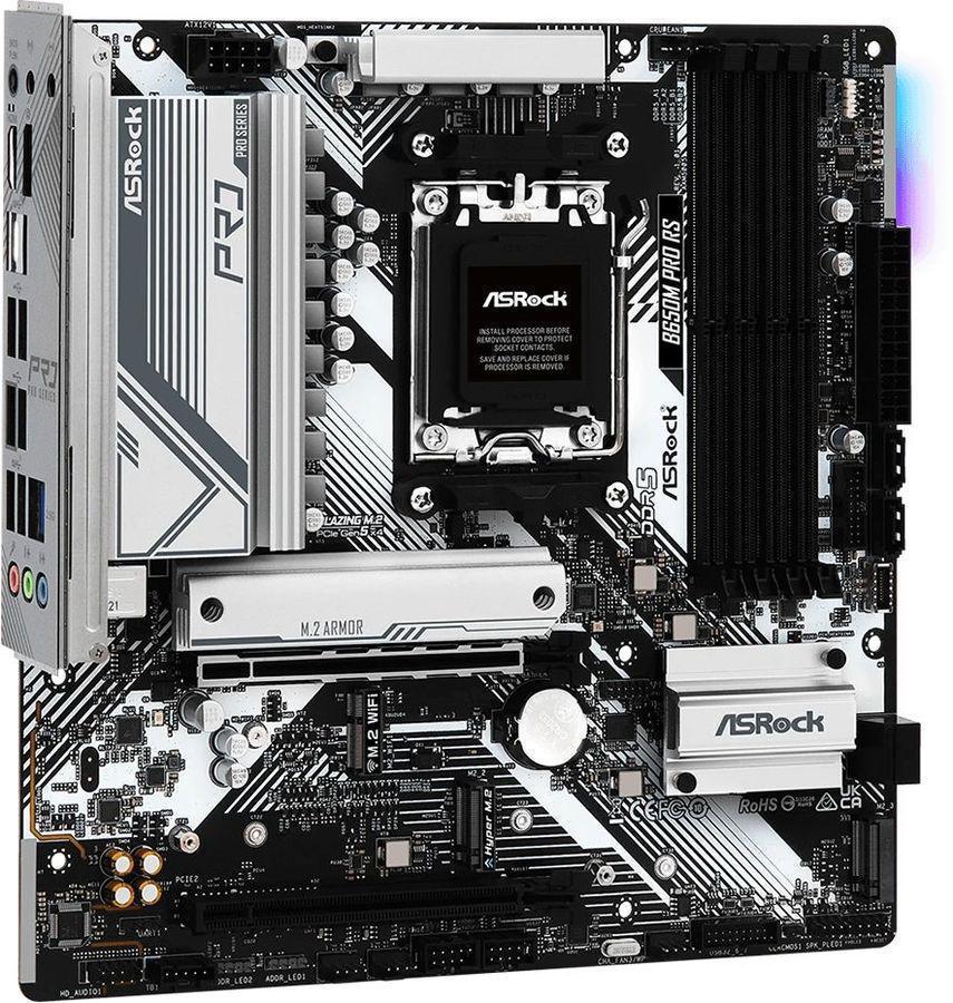 Материнская плата Asrock B650M PRO RS Socket AM5 AMD B650 4xDDR5 mATX AC`97 8ch(7.1) 2.5Gg RAID+HDMI+DP