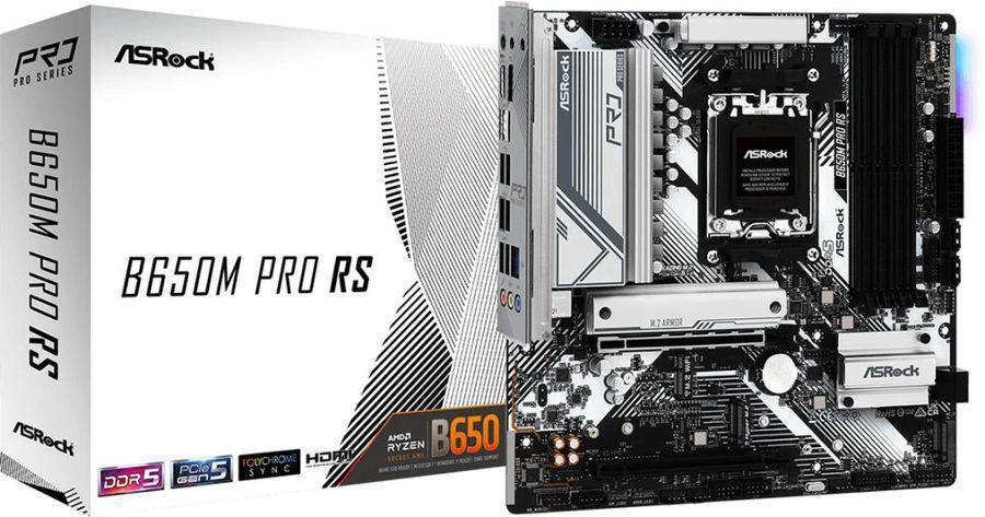 Материнская плата Asrock B650M PRO RS Socket AM5 AMD B650 4xDDR5 mATX AC`97 8ch(7.1) 2.5Gg RAID+HDMI+DP