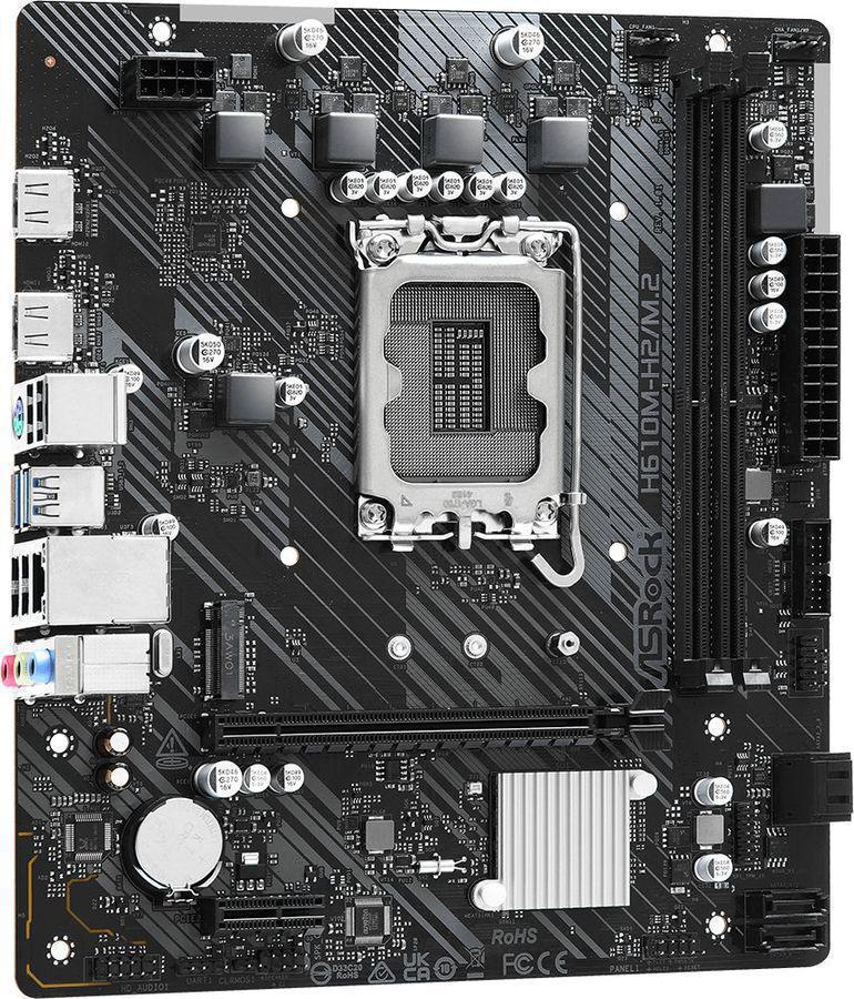 Материнская плата Asrock H610M-H2/M.2 Soc-1700 Intel H610 2xDDR4 mATX AC`97 8ch(7.1) GbLAN+HDMI