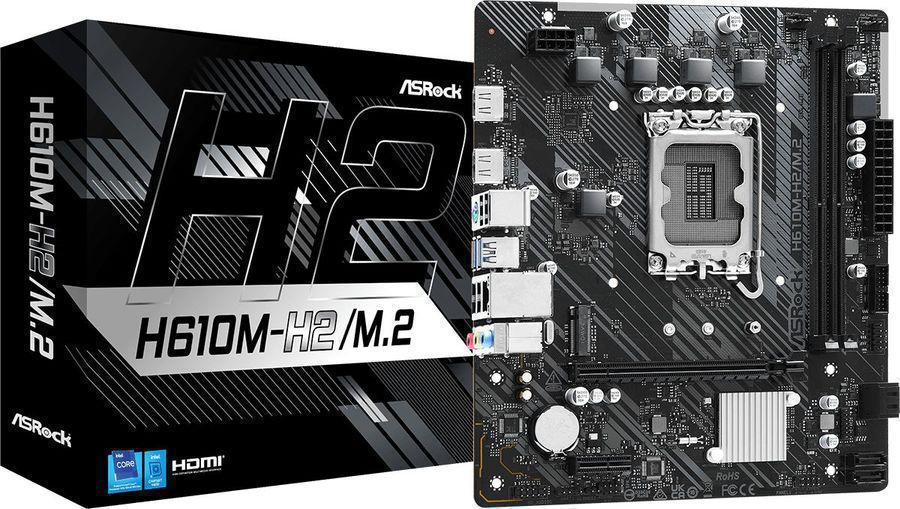 Материнская плата Asrock H610M-H2/M.2 Soc-1700 Intel H610 2xDDR4 mATX AC`97 8ch(7.1) GbLAN+HDMI