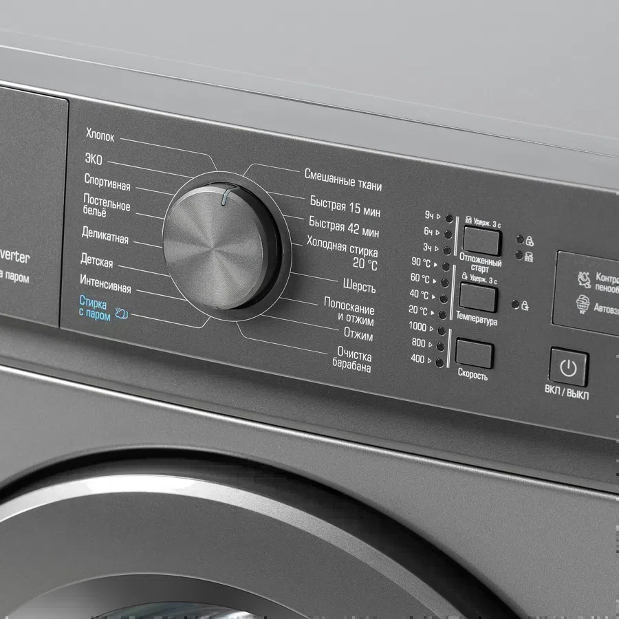 Стиральная машина Бирюса WM-SM510/08 M класс: A+++ загр.фронтальная макс.:5кг темно-серый инвертор