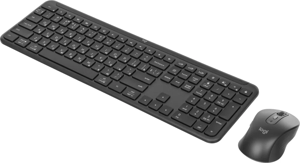 Клавиатура + мышь Logitech MK950 клав:графитовый/черный мышь:черный/серый USB беспроводная Bluetooth/Радио slim (920-012500)