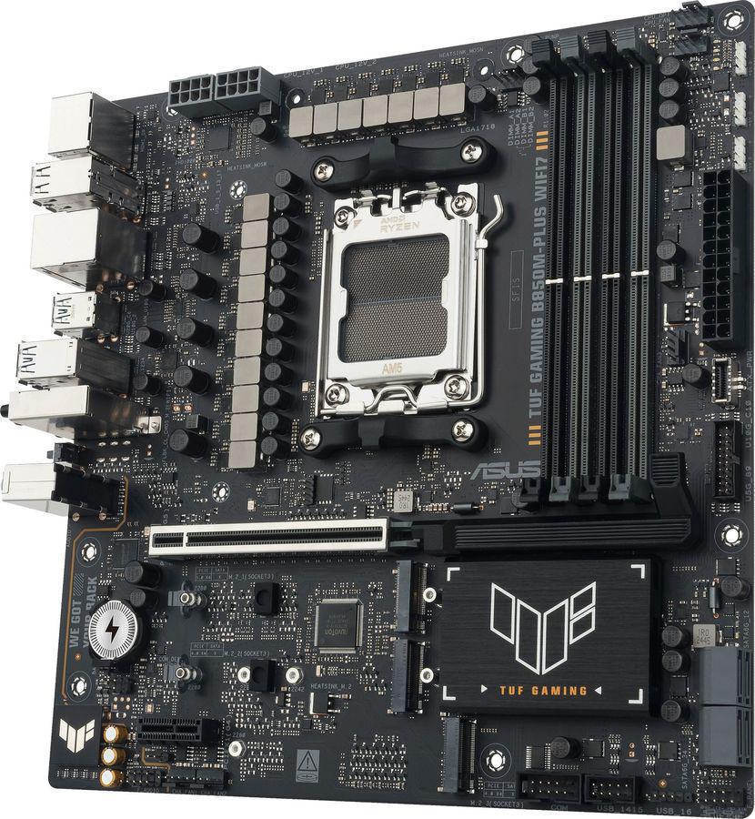 Материнская плата Asus TUF GAMING B850M-PLUS WIFI7 Socket AM5 AMD B850 4xDDR5 mATX AC`97 8ch(7.1) 2.5Gg RAID+HDMI+DP