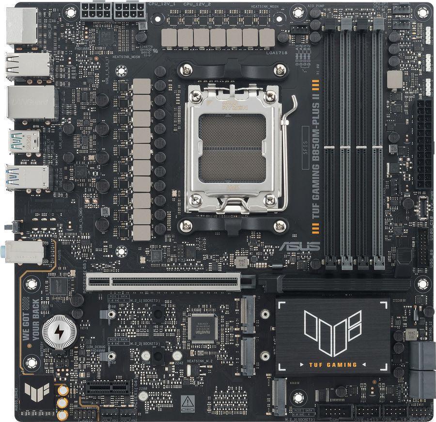 Материнская плата Asus TUF GAMING B850M-PLUS II Socket AM5 AMD B850 4xDDR5 mATX AC`97 8ch(7.1) 2.5Gg RAID+HDMI+DP