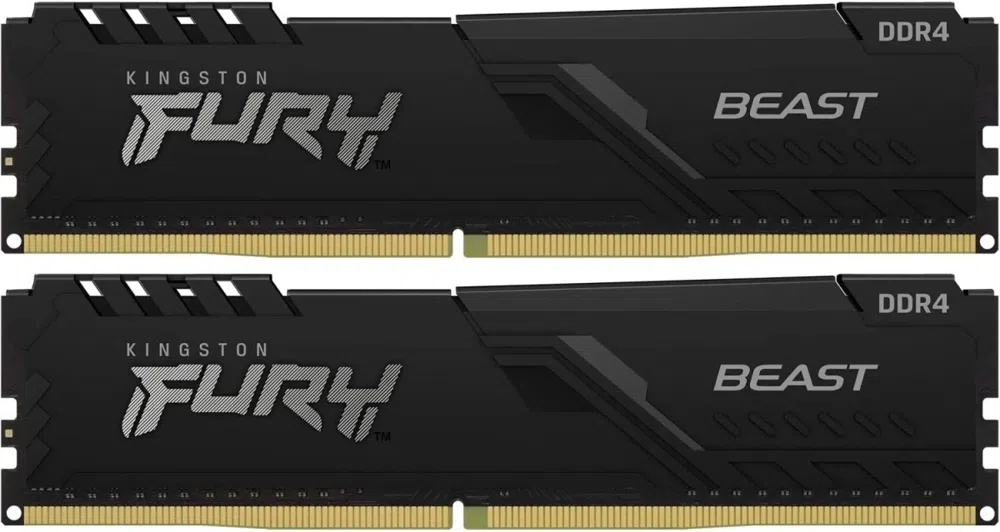 Память DDR4 2x16GB 3200MHz Kingston KF432C16BB1K2/32WP Fury Beast Black RTL Gaming PC4-25600 CL16 DIMM 288-pin 1.35В dual rank с радиатором Ret