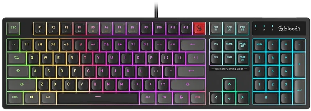 Клавиатура A4Tech Bloody B230N черный USB Multimedia for gamer LED (B230N) кабель 1.8м